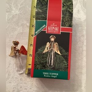Hallmark miniature Christmas tree angel topper